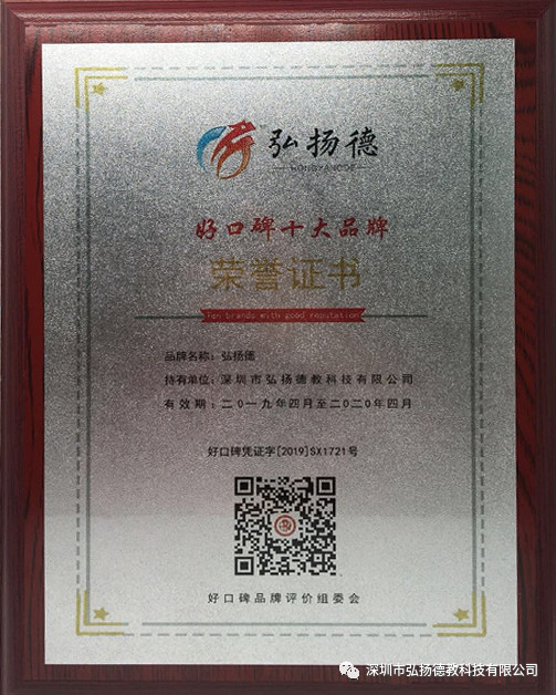 液晶手寫(xiě)板十大品牌榮譽(yù)證書(shū)